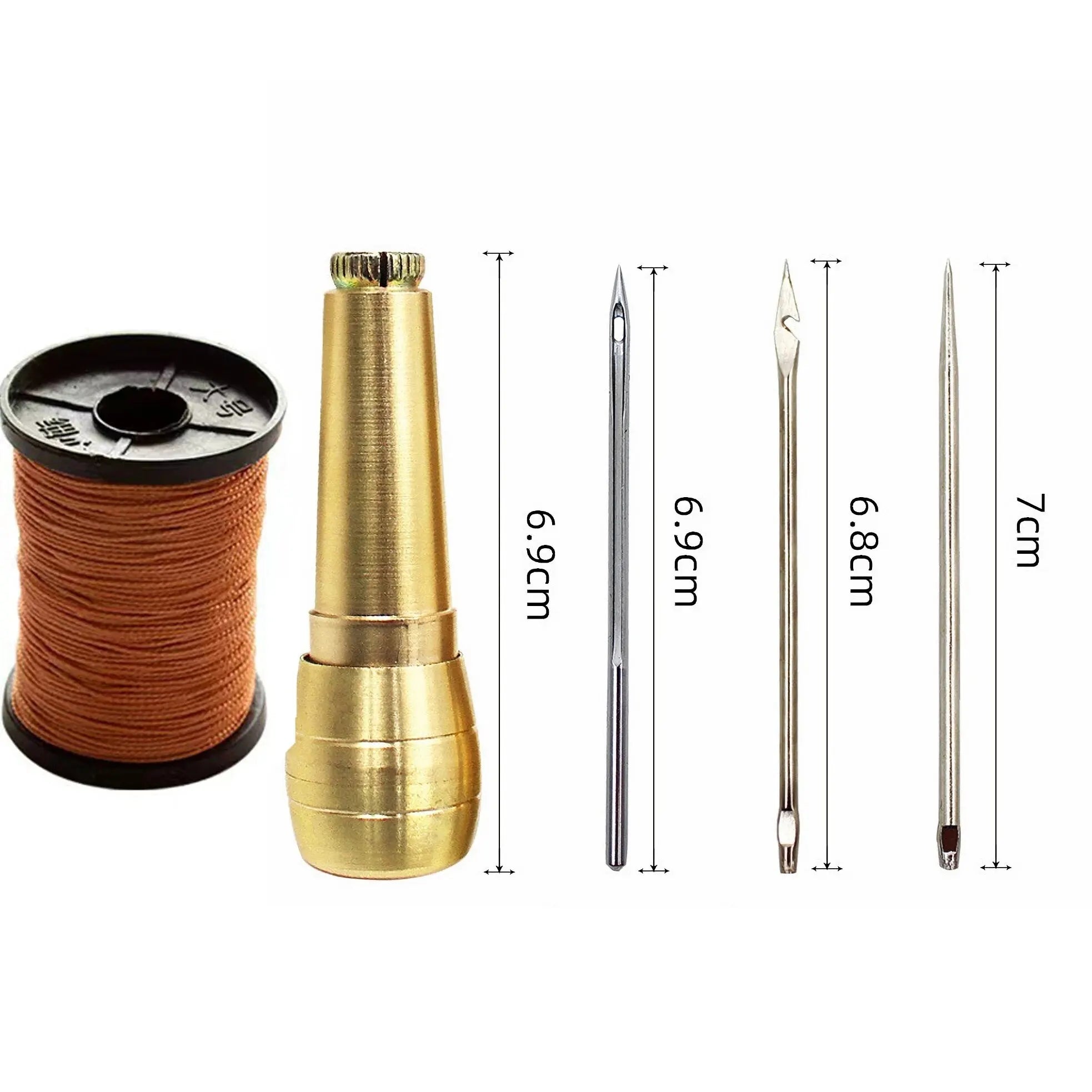 Leather Sewing Awl Kit with Copper Handle & 50m Thread