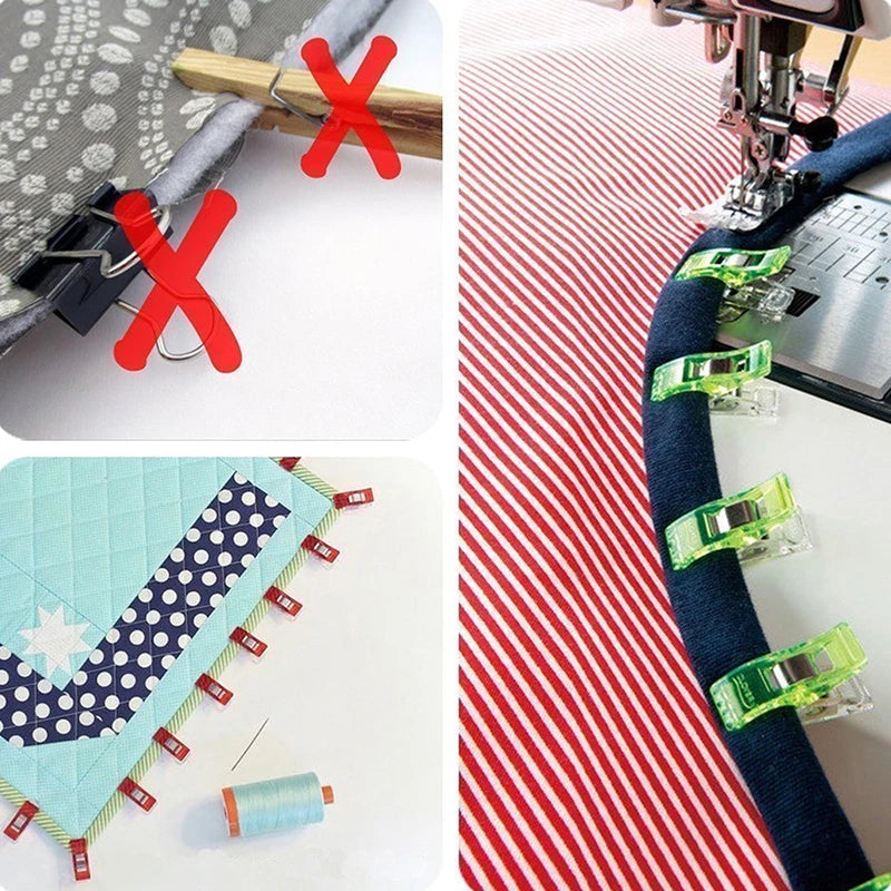 50PCS Sewing Clips Colorful Clips Multipurpose Plastic Craft Crocheting Knitting Safety Clothing Clips Color Binding Clips Paper 