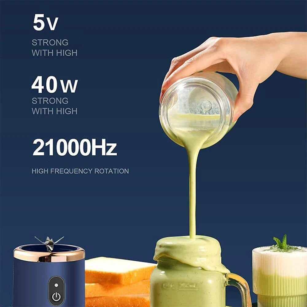400ml Mini Blender Portable Smoothie Maker USB Rechargeable