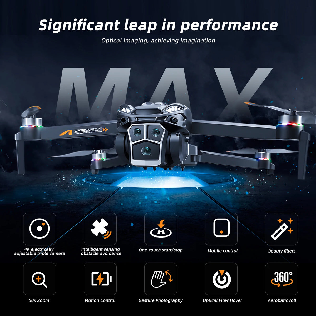 Podofo Drone 4k Professional Dual Camera  Mini Helicopter Quadcopter Toy Obstacle Avoidance Foldable RC Drone Headless Mode Mini Drones