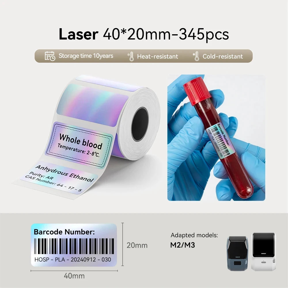 NIIMBOT M2 M3 Láser Plata Transferencia Térmica de Etiquetas, Nombre del Equipo Eléctrico, Certificado de Cualificación, Placa de Identificación