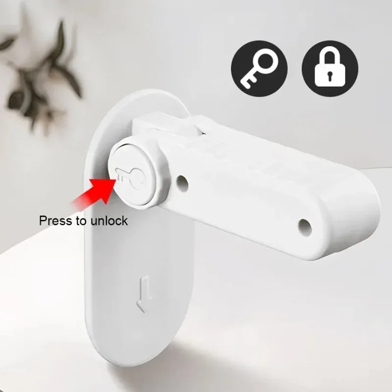Door Lever Lock Universal Child Proof Handle Locks Baby Safety Locks Punch-free Multifunction Hidden Button Buckle Safety Lock
