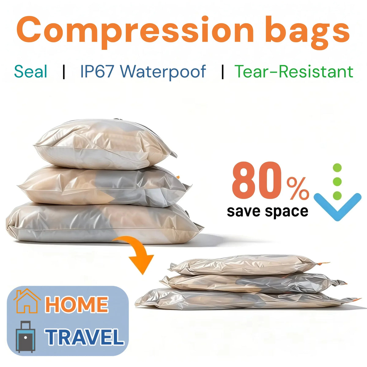 Travel Vacuum Storage Bags - Set Options