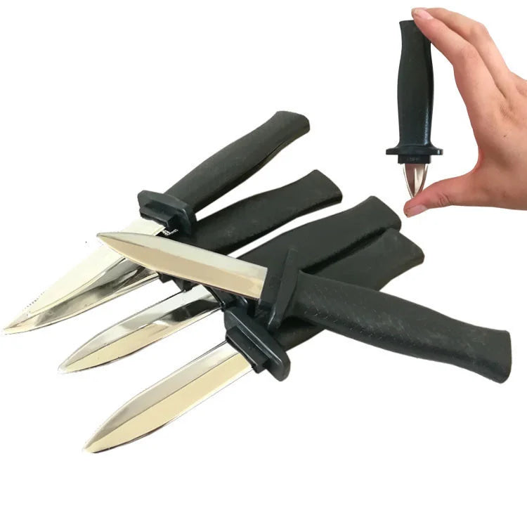 Halloween Trick People Simulation Dagger Funny Props Touching People Telescopic Bayonet Sliding Leaf Prank Child Toy Gadget 