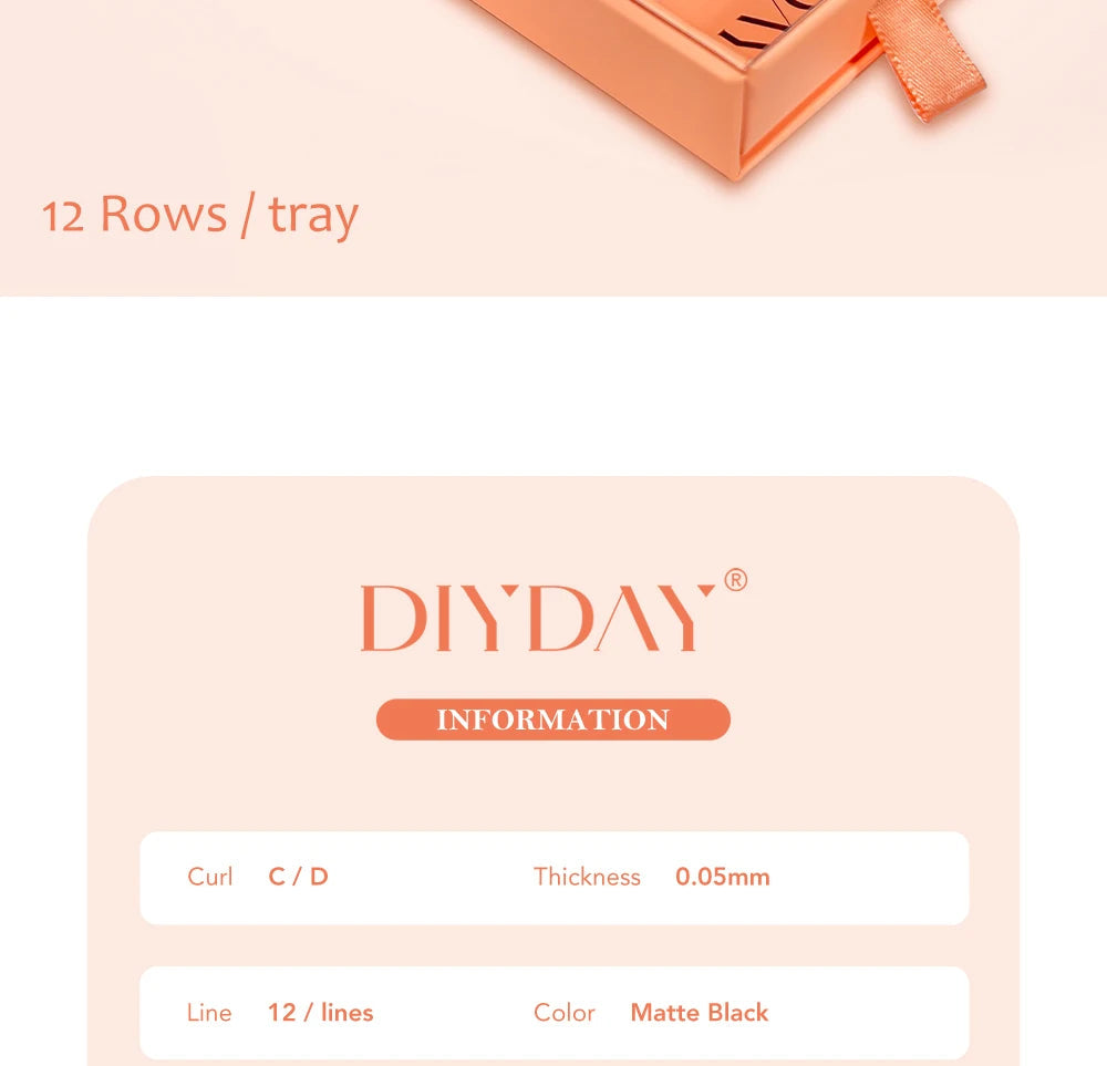 DIYDAY Comic Spire Eyelash Extension Premade Manga False Eyelashes Super Soft Light Feather-Feeling Anime Lashes for Makeup Tool 