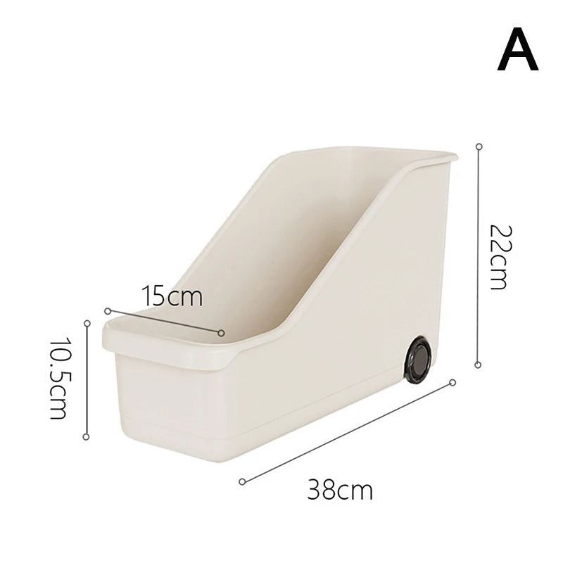 Storage Box with Wheels for Kitchen Seasoning Bottles and Make-Up