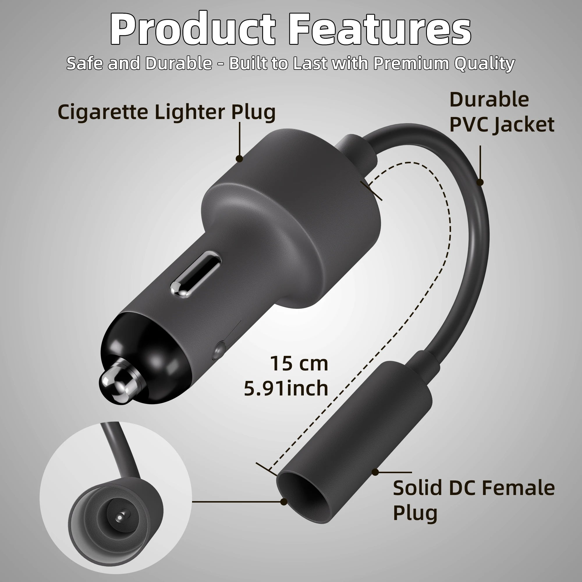 Starlink Mini Car Charger Cigarette to DC Male 12V to 20V Starlink Step Up Converter Starlink Mini Car Cigarette Lighter Adapter