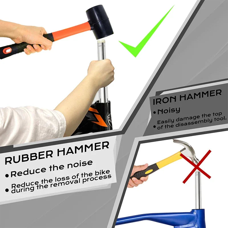 Bicycle Headset Removal Tool with Optional Rubber Mallet