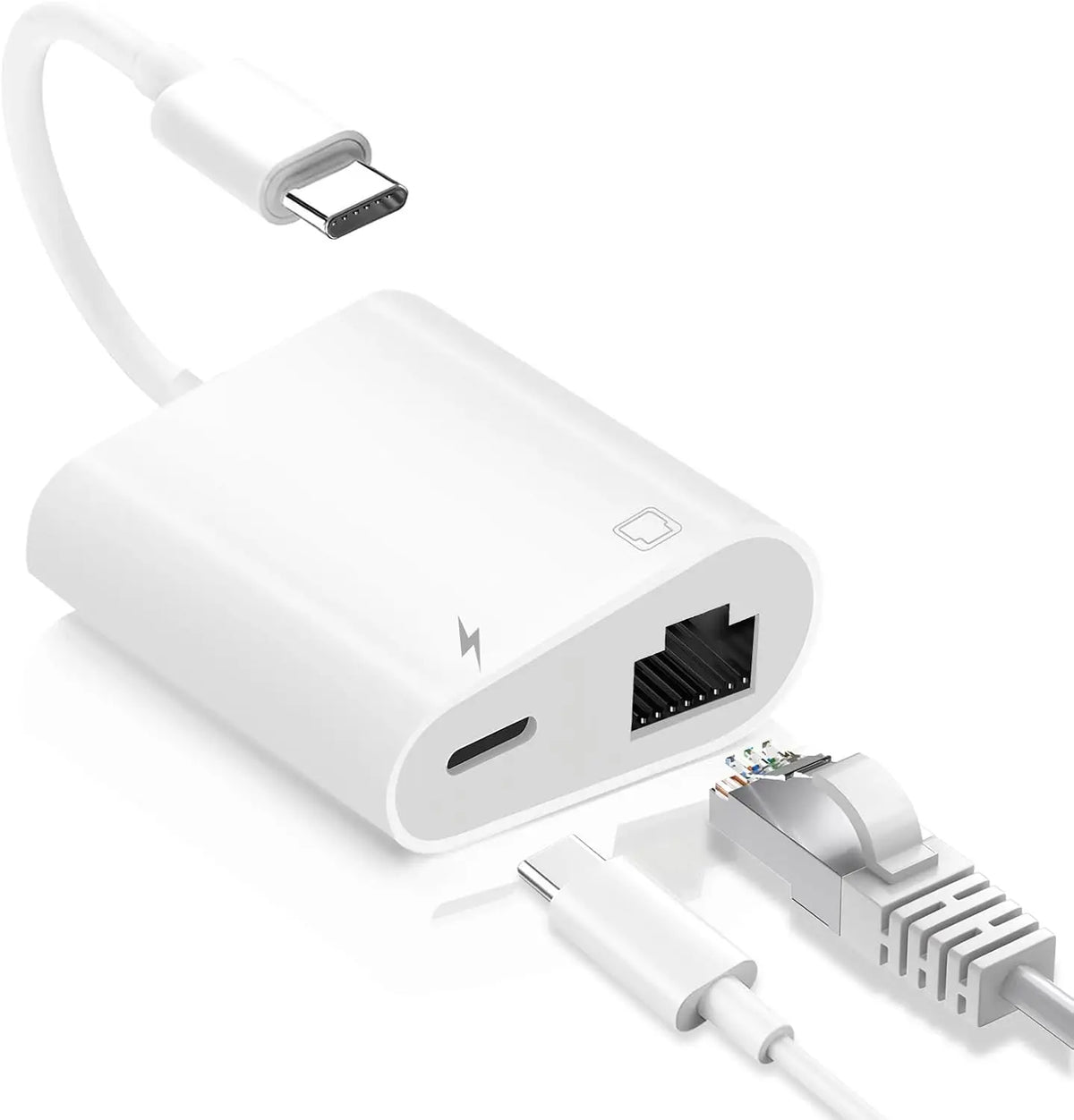 USB-C-Ethernet-adapter med 60 W PD-ingång