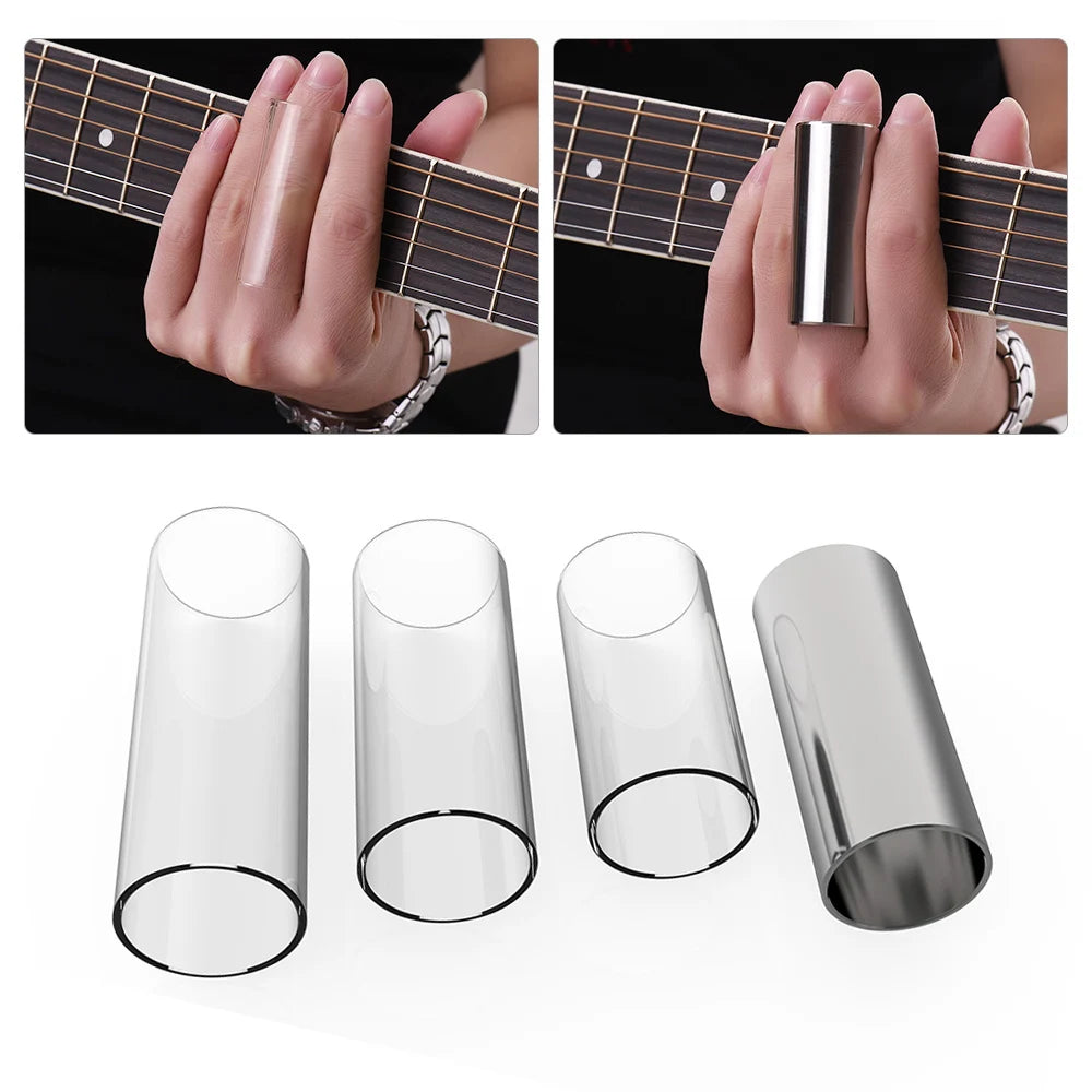 Gitar-slidesett og fingerpicking-sett med oppbevaringsboks