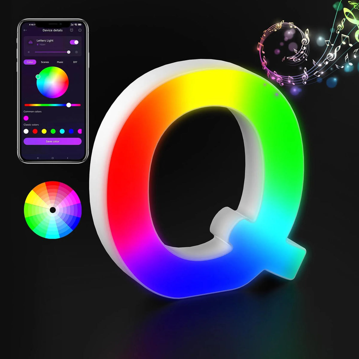 Appstyrt RGB LED-bokstavlampe