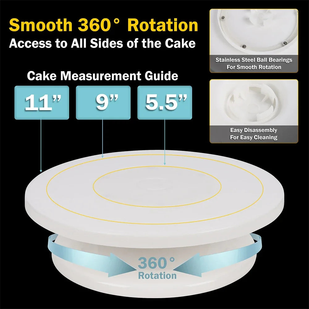 Rotating Cake Decorating Turntable, Set Options
