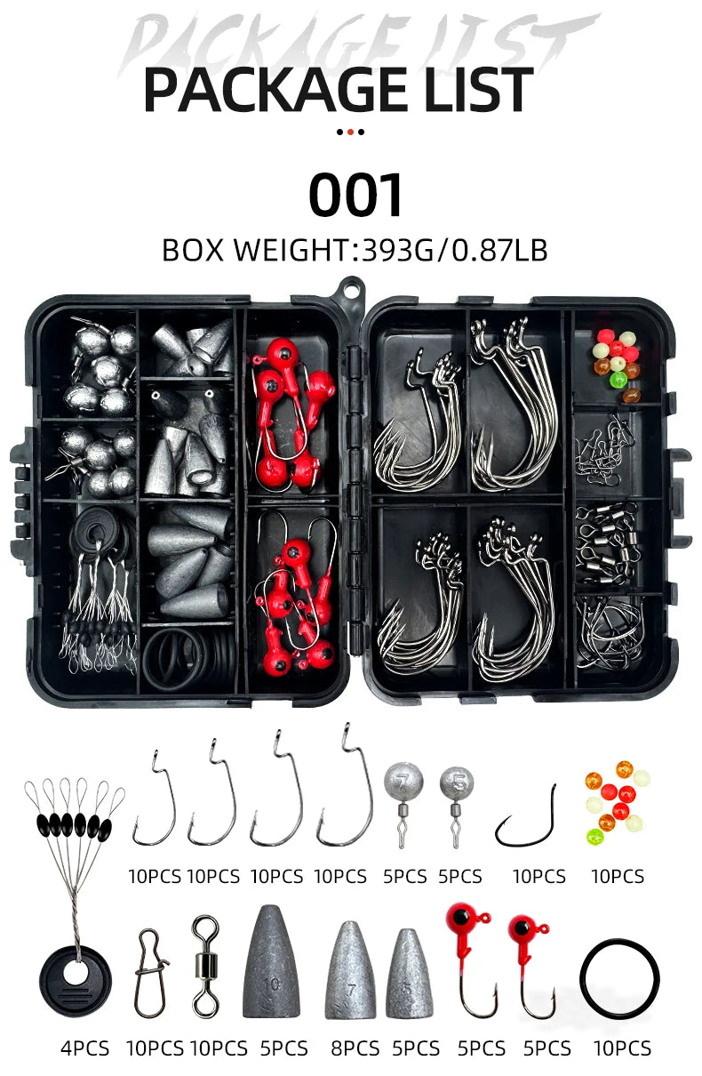 Set di accessori da pesca Texas Rig ShareShark — 132/133 pezzi