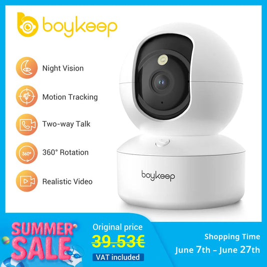 Boykeep 2K Pet Dog Camera with Phone App, 5G/2.4GHz WiFi Indoor Security Baby Camera, 360° Pan & Tilt, 2-Way Audio, Night Vision Spy-shop.com