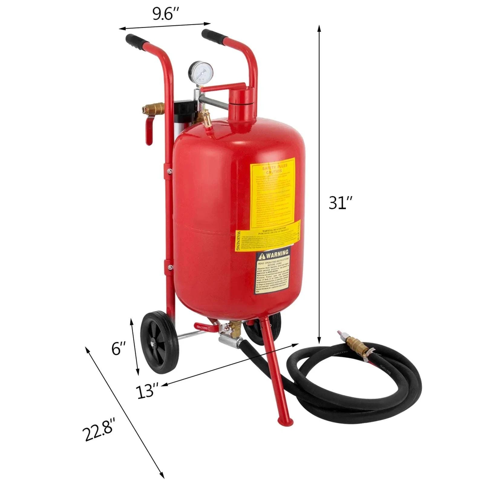Bærbar 10 Gallon Sandblæser 125 PSI Trykblæsningssæt