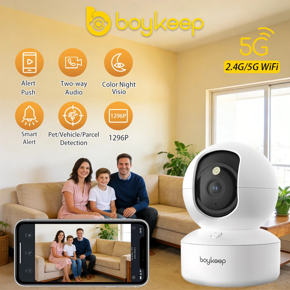 Έξυπνη Εσωτερική Κάμερα Ασφαλείας 2K WiFi 360° PTZ με Νυχτερινή Όραση