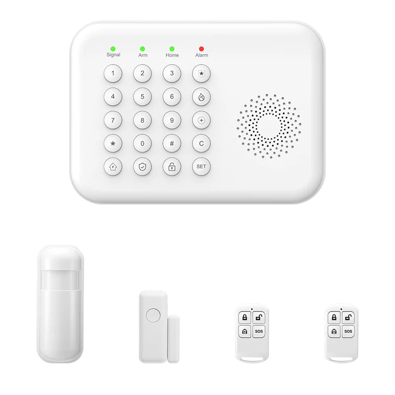 PGST 4G WiFi Home Burglar Anti Theft Security Alarm Complete Kit Works with Tuya Works with Smart Life Smart App Remote Control Wireless Sensor Combination Standby Power Backup Alarm System Apartment Villa Store Warehouse Eur