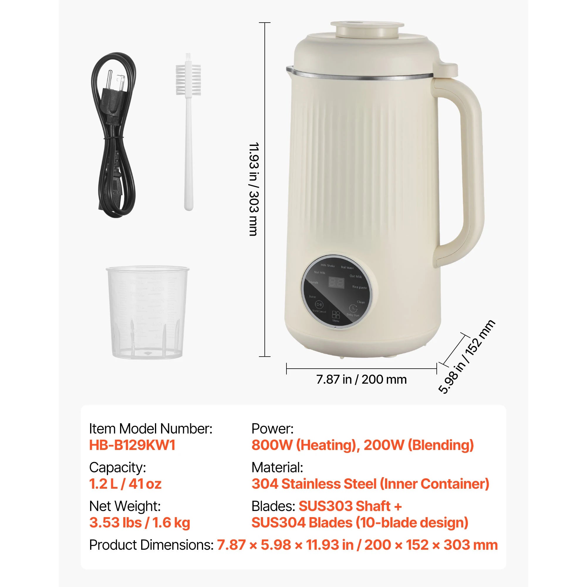 8-in-1 Nut Milk Maker with Self-Cleaning & 12-Hour Timer