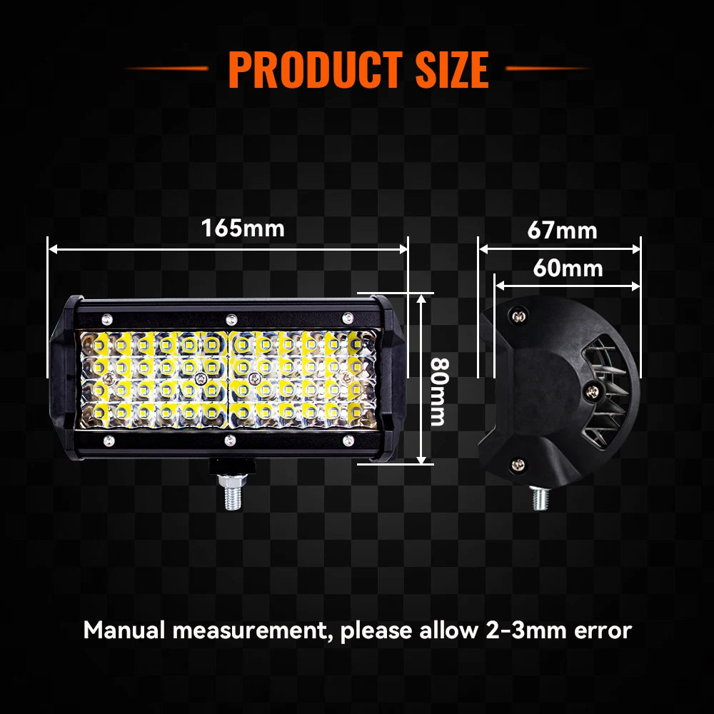 12V 24V LED Work Light Bar 4 Inch Square Offroad Light
