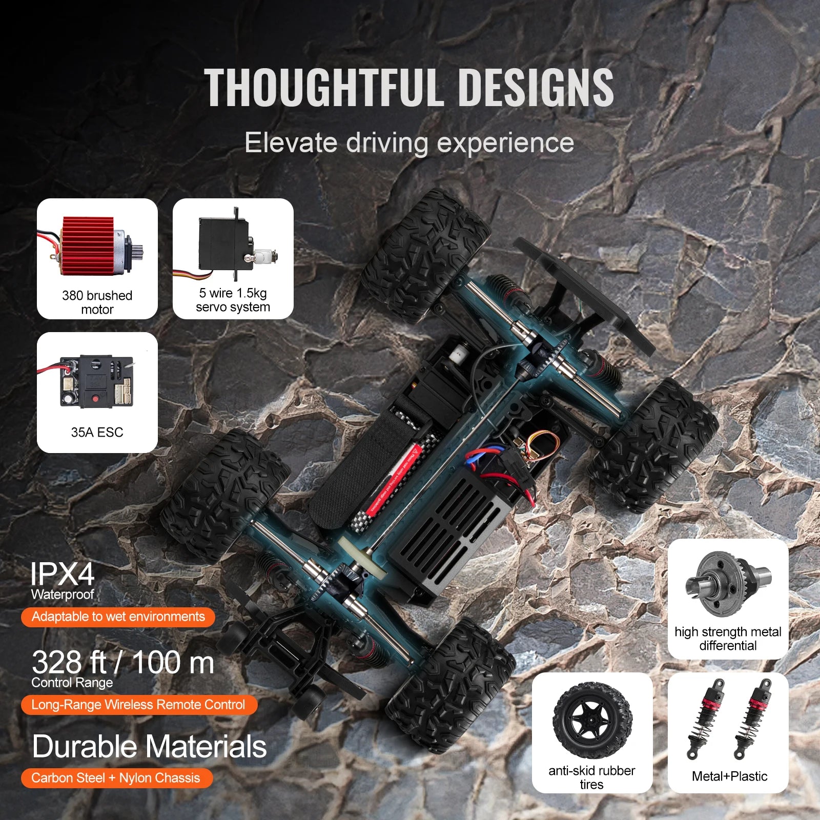 SucceBuy 1:18 40KM/H36 RC Car High Speed Drift 4WD Racing Off Road Remote Control Car Monster Truck Toys for Kids Christmas Gift