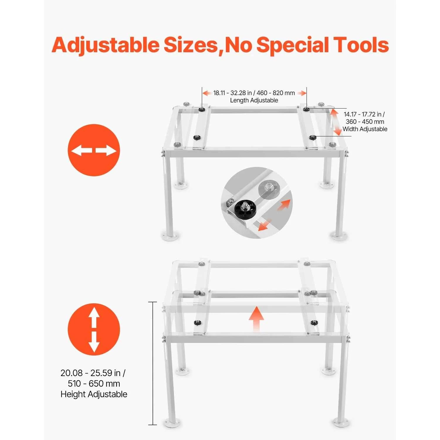 Mini Split Ground Stand Adjustable Anti-Vibration Stand for 9000-36000 BTU Outdoor Units