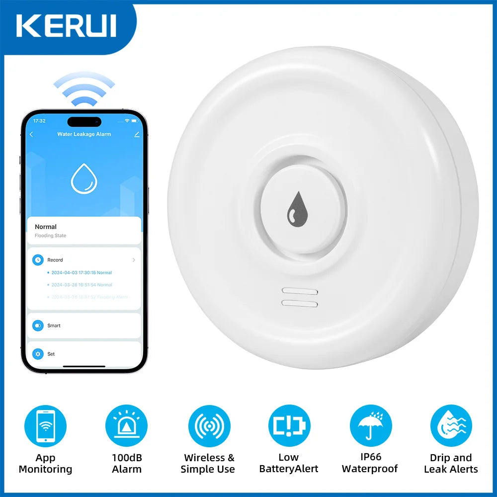 Tuya Water Leak Detector with App Monitoring