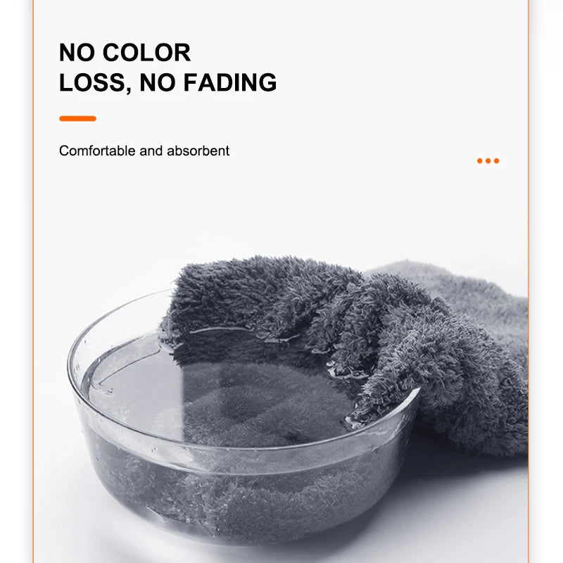 SEAMETAL 40X100CM Car Wash Towel Coral Velvet Microfiber Clean Cloth No Hemming Thickened Soft High Absorbent Car Washing Towels 