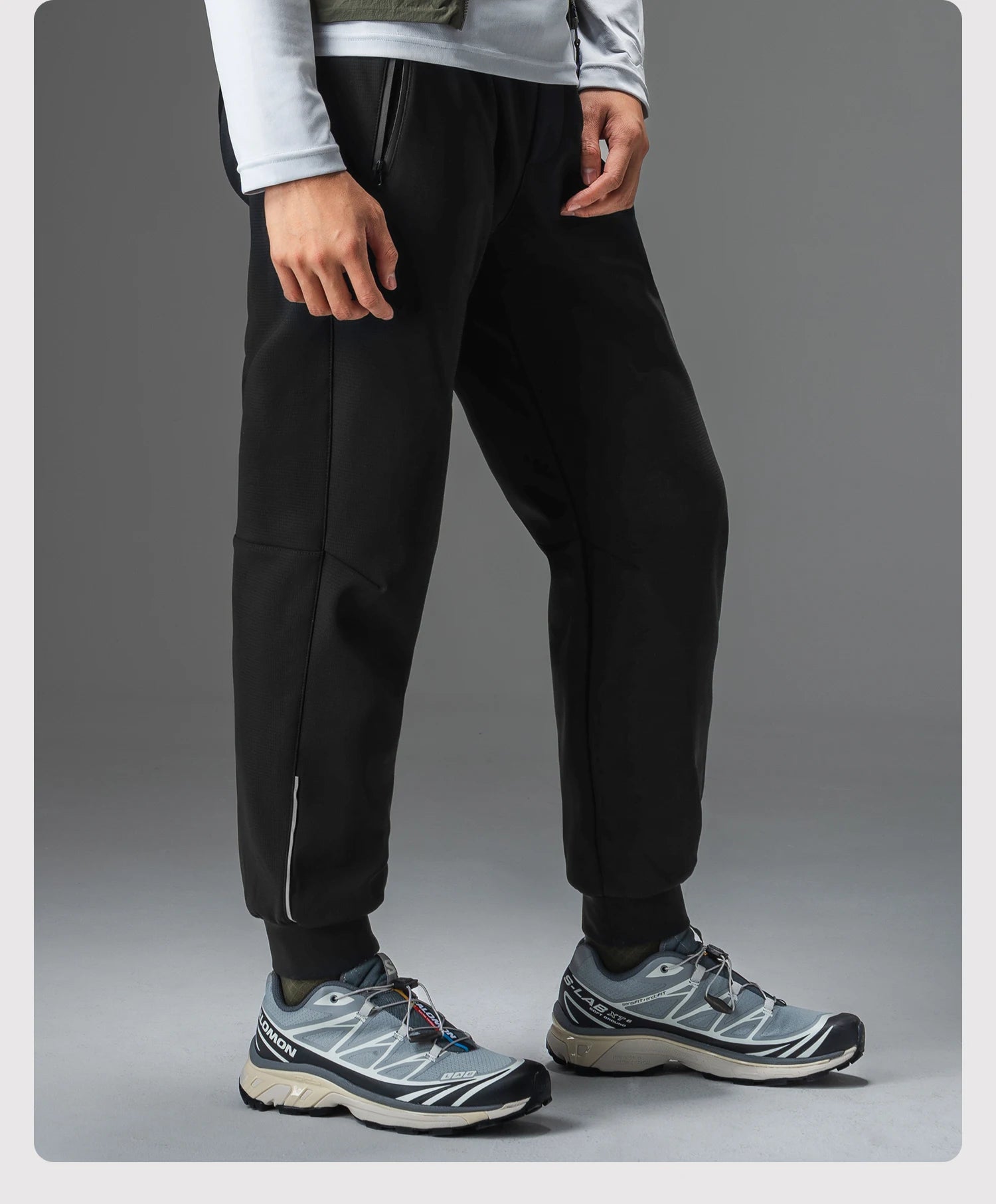 Fleecegefütterte, winddichte Outdoor-Hose mit Kordelzug