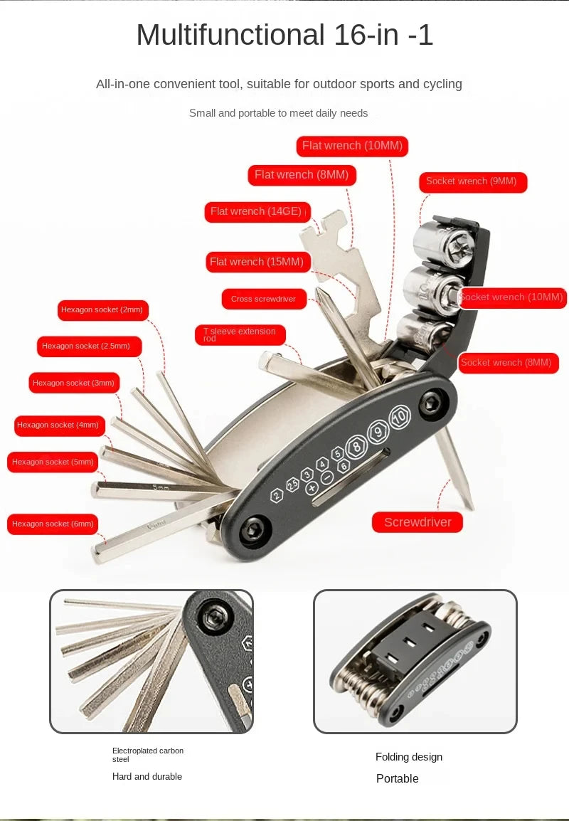 Portable Bicycle Repair Tool Kit - Options