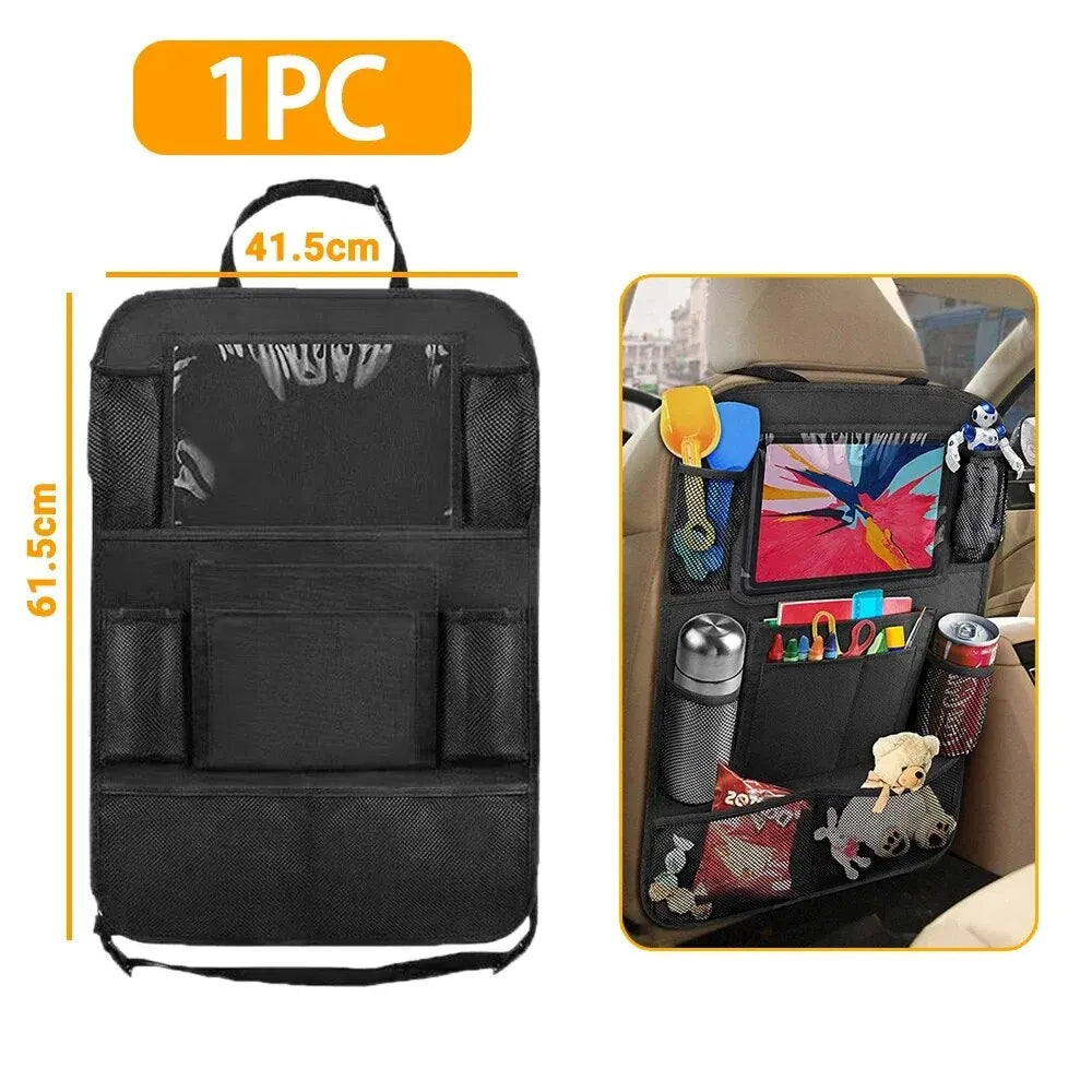 Car Seat Organizer Multifunctional Oxford Fabric Car Back Multi Pocket Storage Bag with Tablet Holder Protector for Kids 