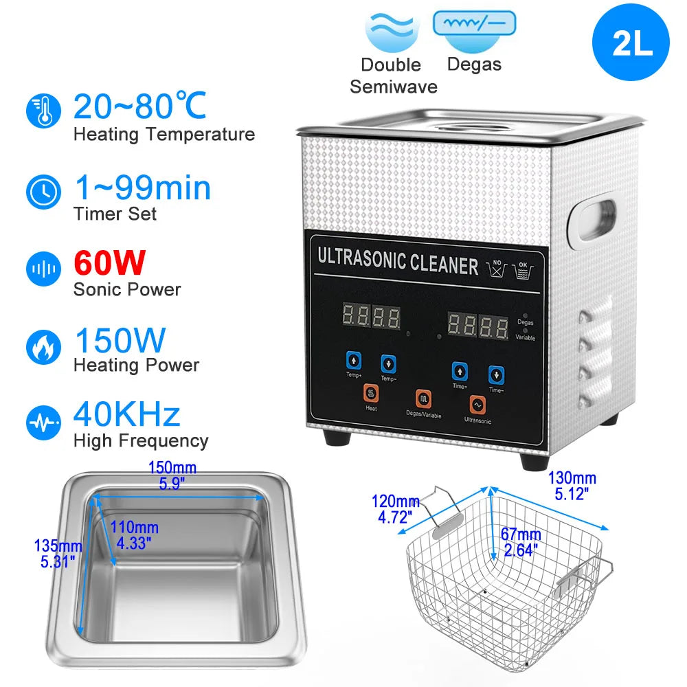 Υπερηχητική Συσκευή Καθαρισμού 1,3L–30L 40kHz Βαθιάς Καθαρισμού