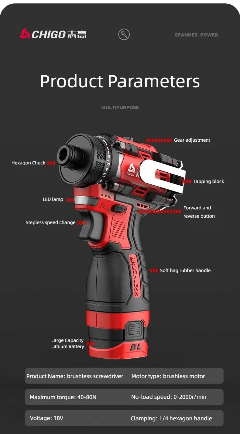 18 V Brushless Cordless Drill