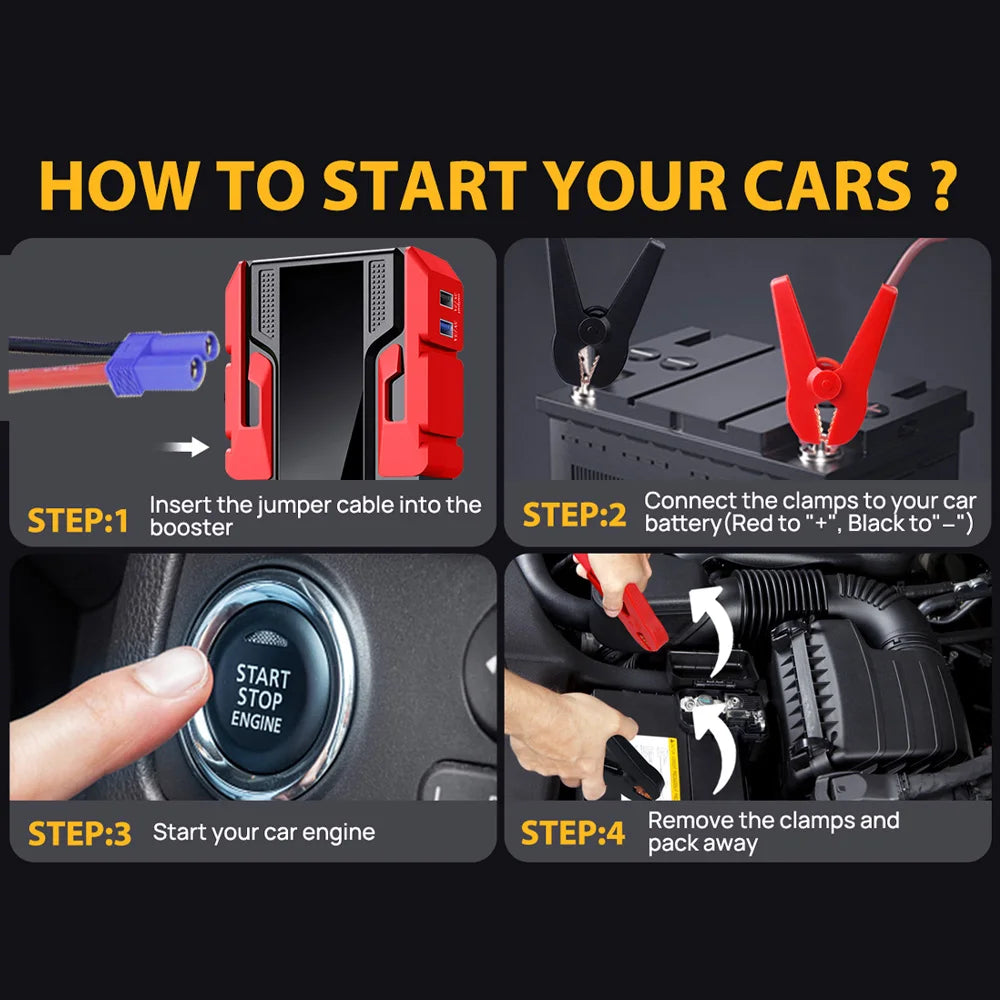 GKFLY Portable Car Battery Jump Starter 8000mAh