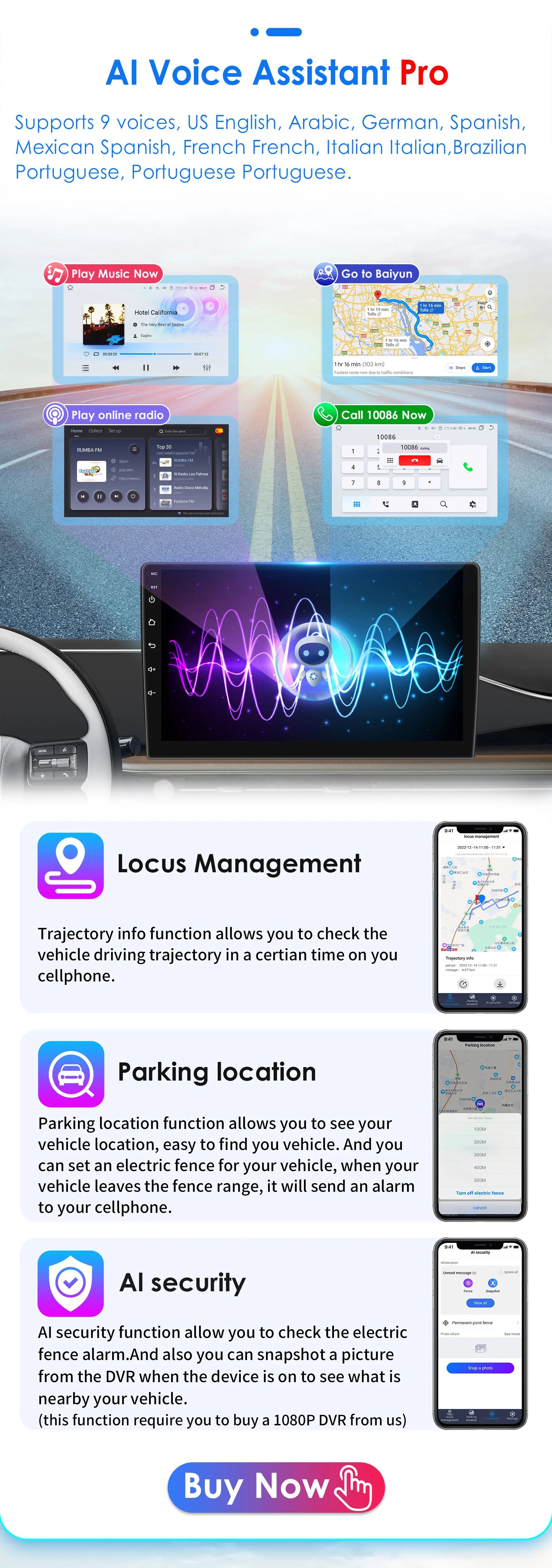 HIZPO 7-Inch Android Car Radio with CarPlay for Opel