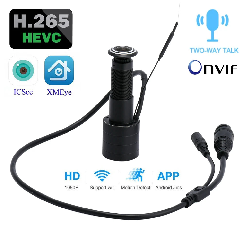 1080P Wide-Angle Peephole Security Camera with Motion Detection