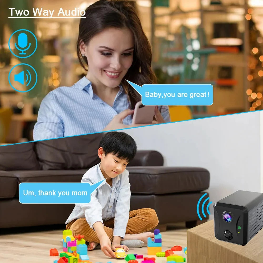 Mini 4G Security Camera with AI Detection, 5MP HD & Night Vision