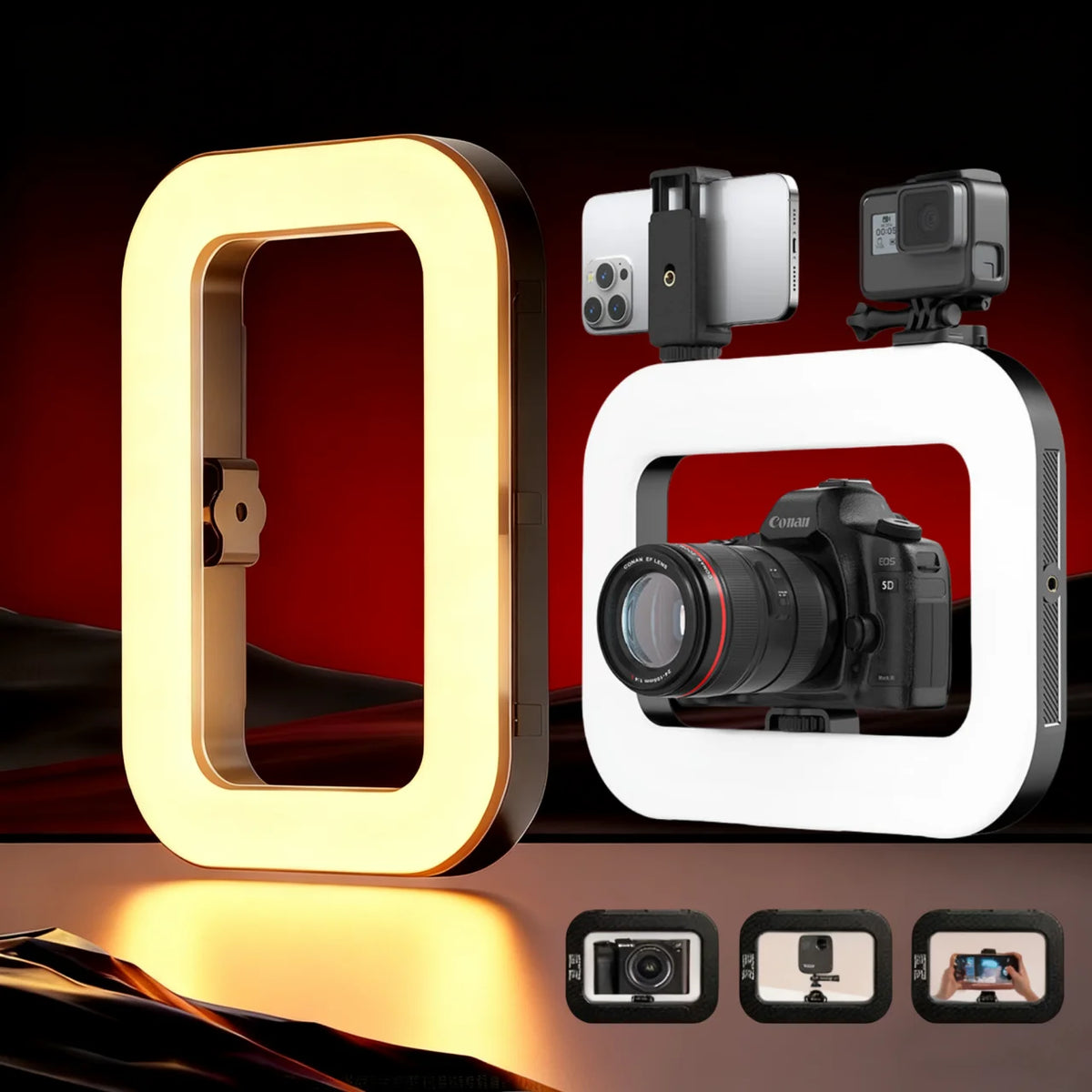 Rechargeable Video Fill Light - Tripod Options