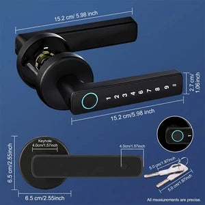 Smart Fingerprint Lever Lock with Password, IC Card and Key
