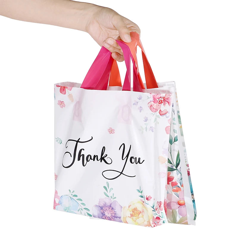 10/20/30 kom Hvala Vam poklon torbe cvjetni dizajn plastične torbe za vjenčanje rođendansku zabavu pakiranje poklona Dan zahvalnosti Božić