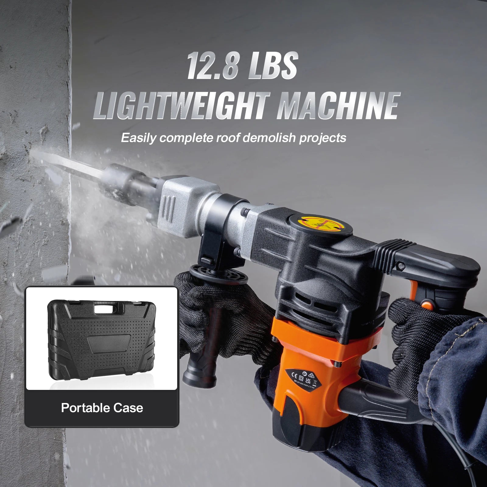 1400W Electric Demolition Jack Hammer with 2 Chisels