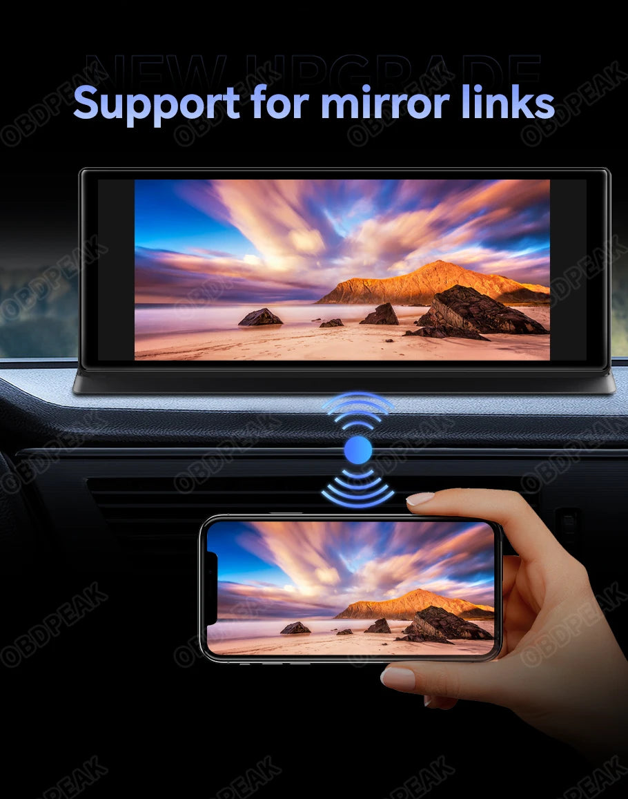 11.3" Android 14 Car Mirror Dash Cam with CarPlay, GPS & 1080P