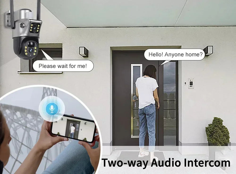 4K 8MP Dual Lens Solar Security Camera Outdoor WiFi 4G Waterproof Night Vision