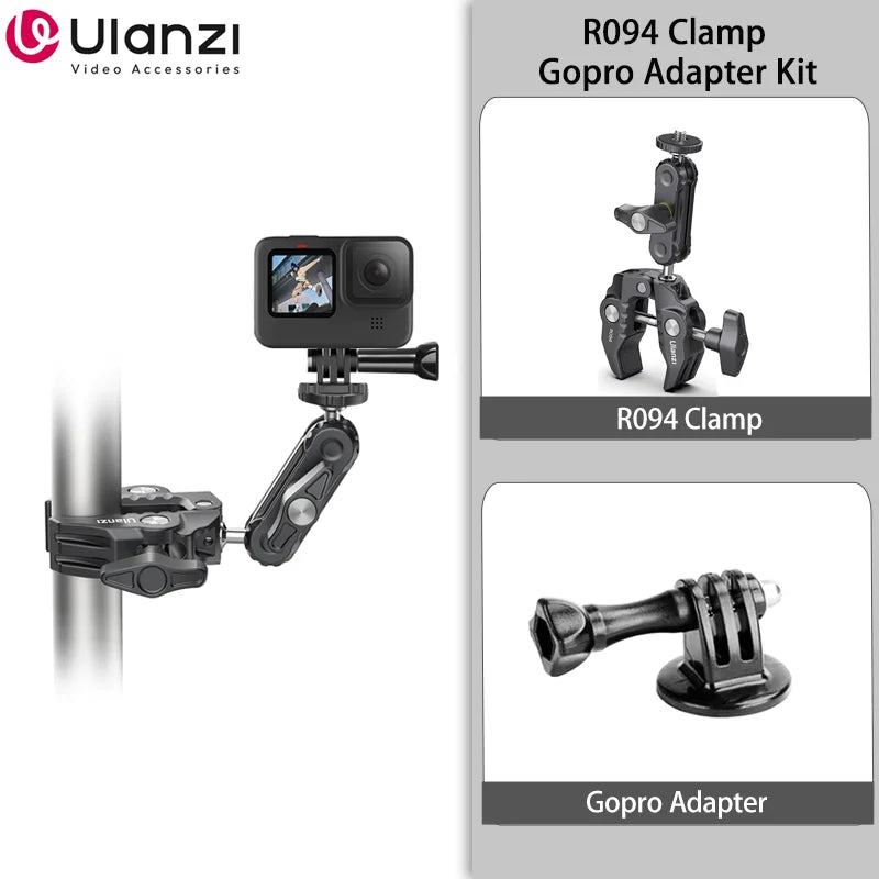 Ulanzi R094 Metal Süper Kelepçe Çift Top Başlıklı