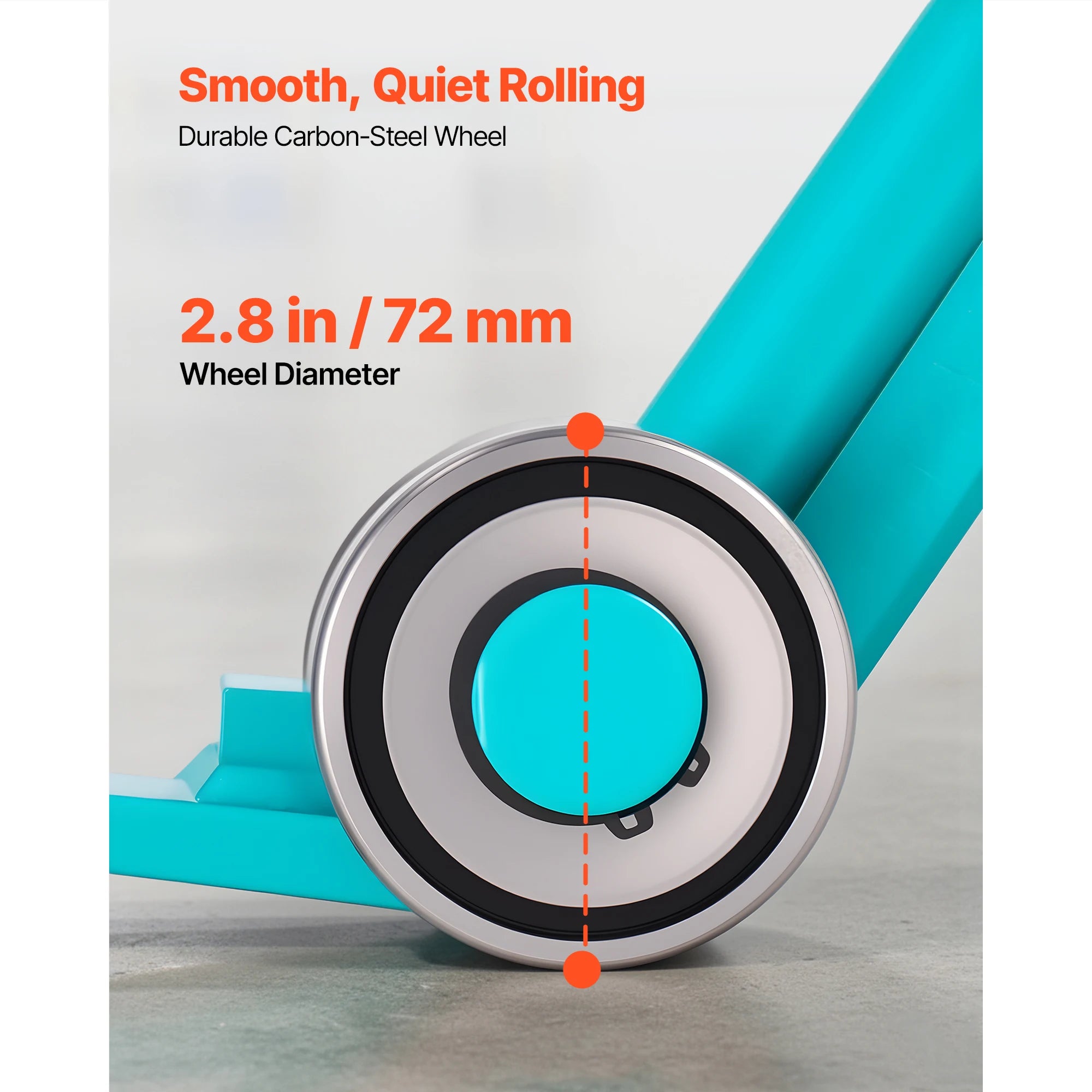 SucceBuy 8818 lbs Prylever Bar Carbon Steel Handle Lever Dolly Pry Lever Bar med hjul för betongblock utrustningshantering