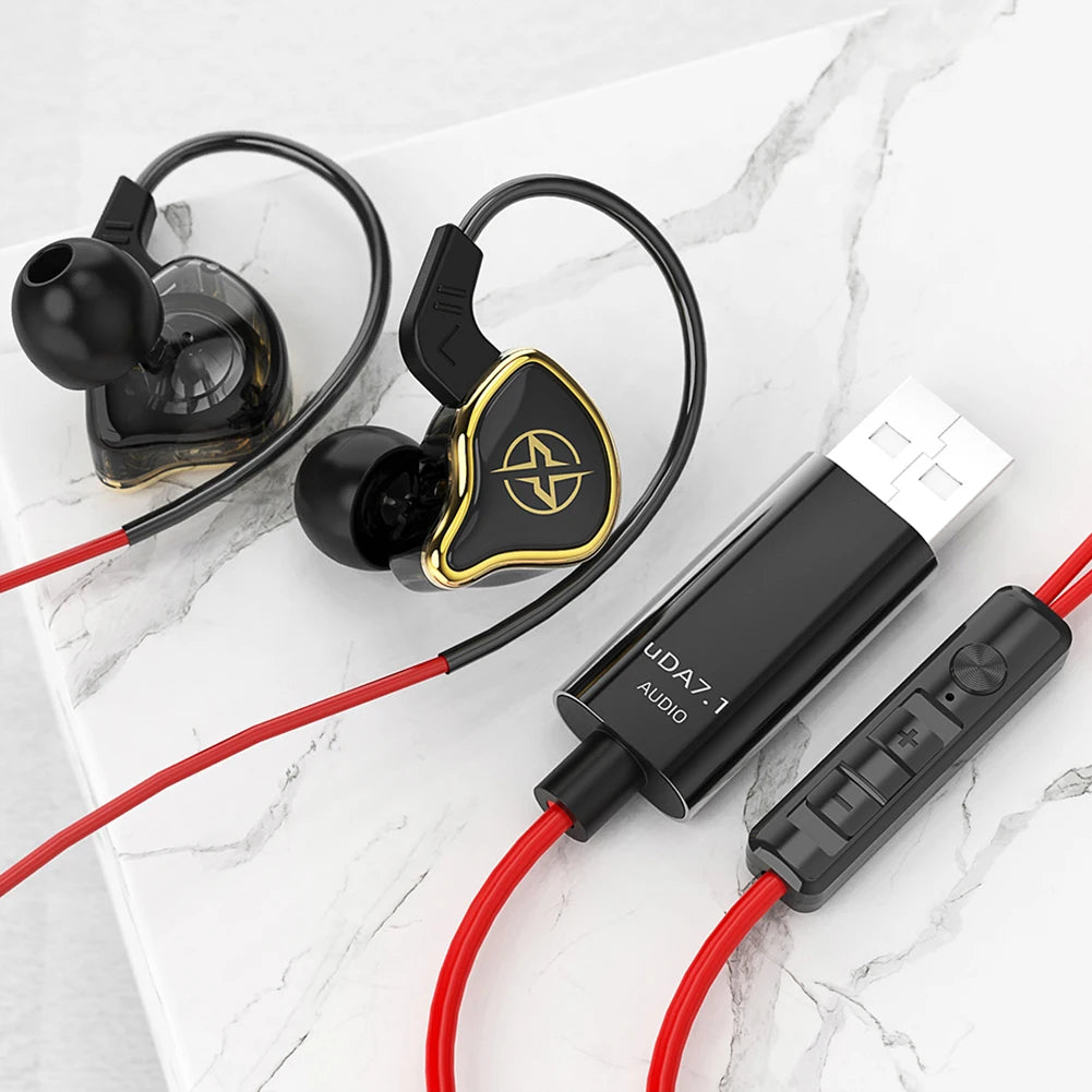 USB Gaming Headset With Microphone Wired Remote Control Earphones Noise Cancelling PET Diaphragm for PC Computer PS4 PS5