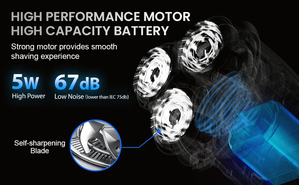 Rasoir électrique SEJOY pour hommes, rasoir rotatif 3D