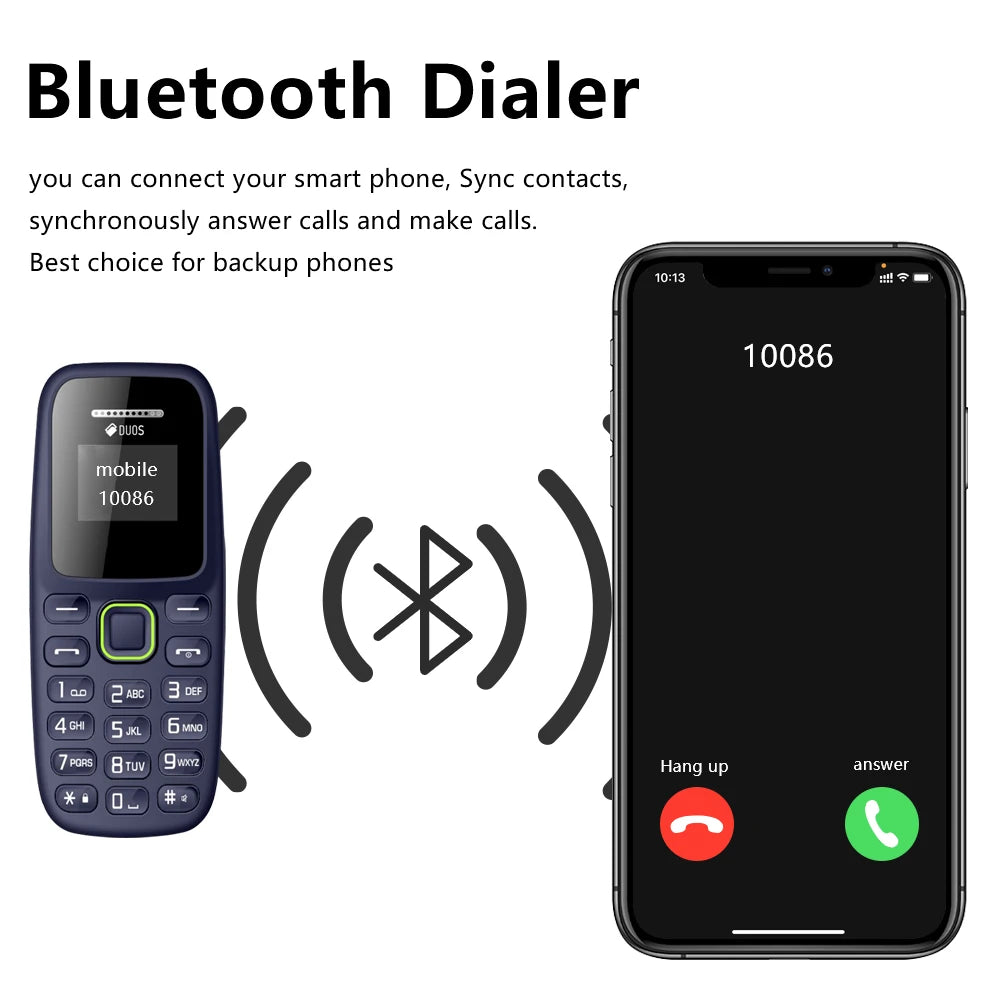 BM310 Small Mobile Phones Unlocked Bluetooth Earphone Telephone Low Radiation Automatic Call Recording Dual SIM Small Cell Phone 