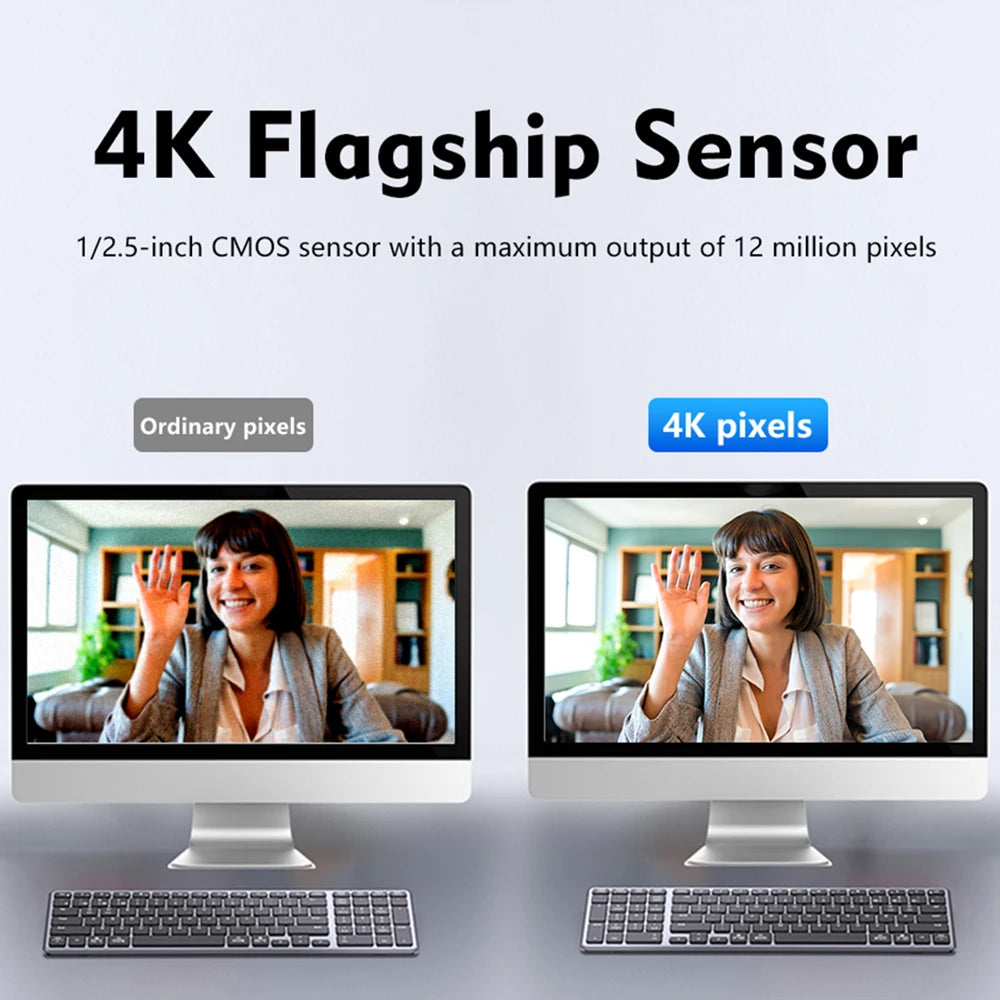 TOALLIN 4K 12MP Κάμερα Web Streaming με Διπλά Μικρόφωνα