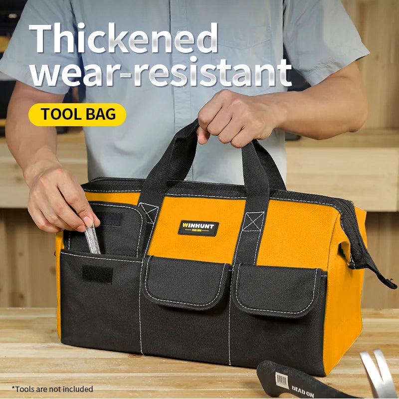 Wide-Mouth Oxford Tool Tote, Three Sizes