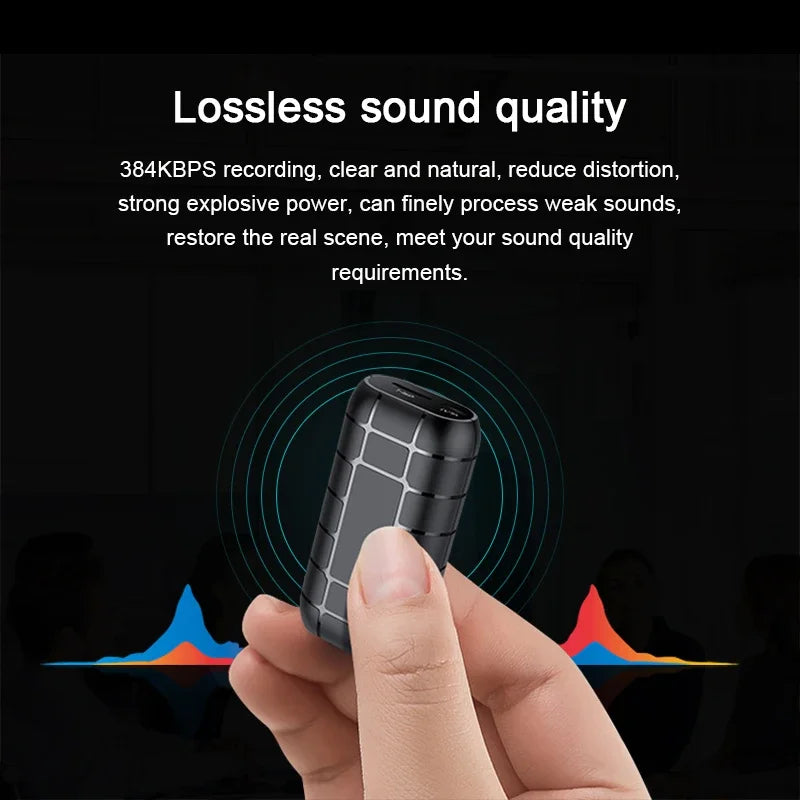 Mini Voice Activated Recorder 500hours Digital Recording Device Professional Sound Dictaphone Listening Audio Micro Record Small 